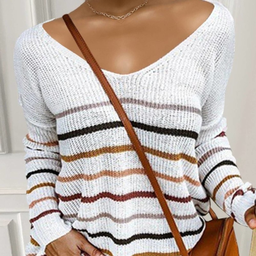 Striped Color-Block Sweater - Picture 4 of 10